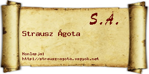 Strausz Ágota névjegykártya